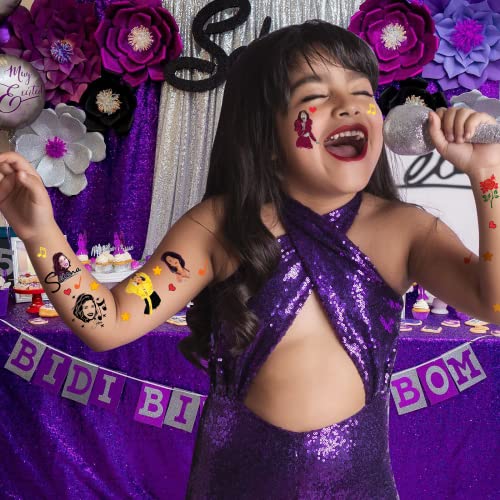 Selena Tattoos temporários 100pcs Selena Singer Tattoos Stickers Decorações de festa para meninas crianças