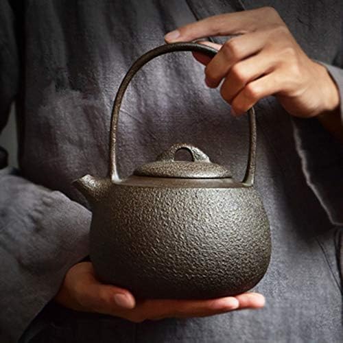 Chaleira de chá de ferro 1200 ml de chaleira de bule de ferro japonês sem revestimento A água está fluindo suavemente, pibm, marrom, 1200 ml