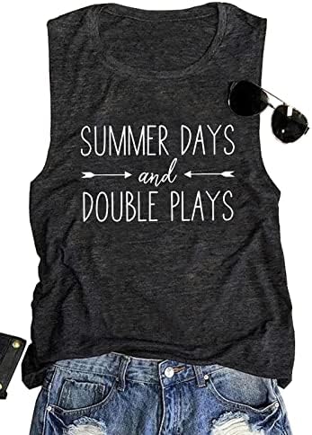 Zifota Days Summer Days and Double Tops Tops Tampo Mulheres Camisa de beisebol engraçada Camisa de beisebol