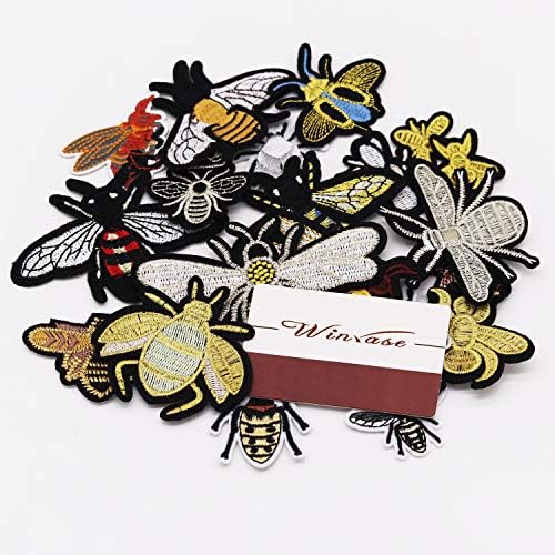 20pcs Bee Bumblebee Inseto Ferro em remendos Aplique Motif Applique Decoration Costura em patches Patches personalizados para jeans