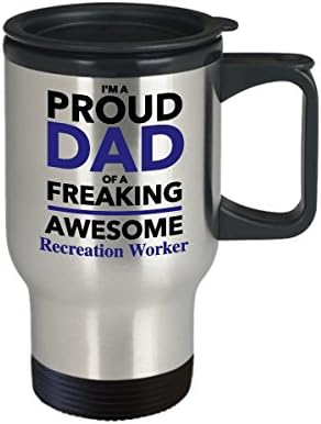 Pai orgulhoso de um incrível trabalhador de recreação para caneca de café, presente do dia dos pais para papai de filho