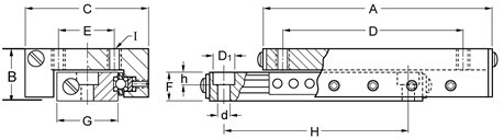 Del -Tron Precision, Inc. 14,2 mm x 154 mm, deslocamento de 127 mm, conjuntos de slides de bola - métrica