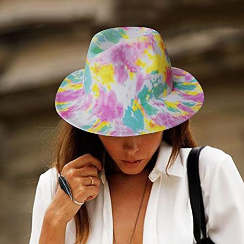 Chapéu amplo de jazz tie-dye feminino chapéu de verão tie-dye trajes impressos de viseira chapéu de senhoras para