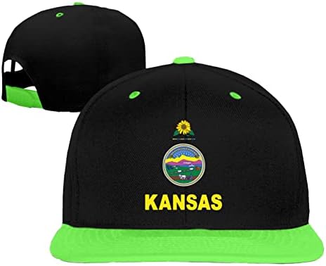 Hifenli Kansas State Flag Hip Hop Cap HATS MENINOS MENINOS CHAPOS DE BASEBOL CHAPAS DE BASEBOL