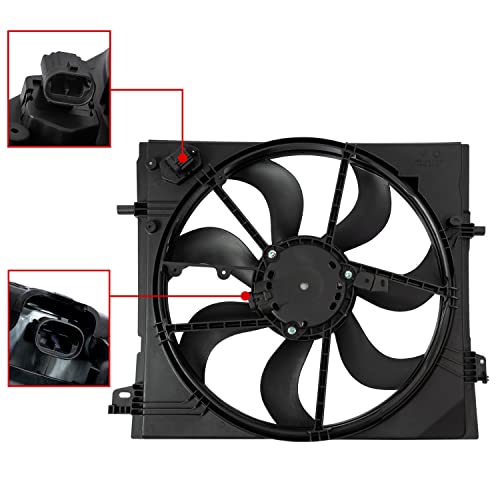 Conjunto do ventilador de resfriamento do radiador knfrxo compatível com 2017 2018 2019 Rogue Sport 2.0L 214816MA0A