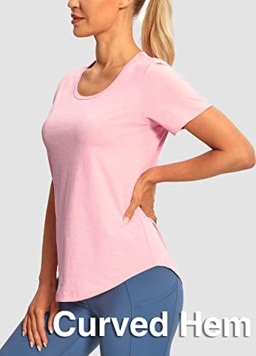 Camisas de treino de hiverlay para mulheres de manga curta Tops de pescoço atlético camisetas de ginástica seca rápida