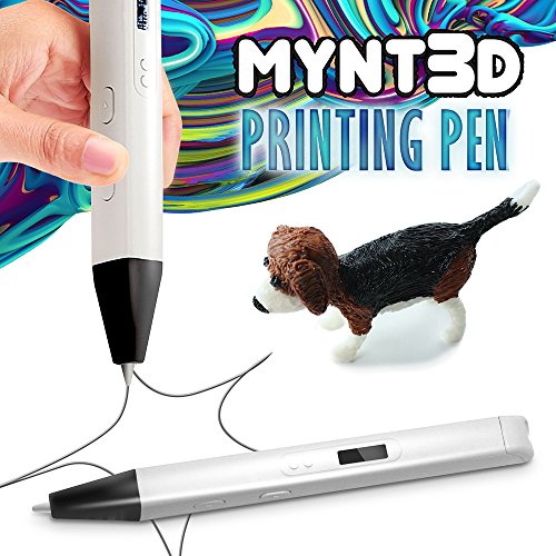 Mynt3d Professional Imprimir caneta 3D com tela OLED e kit de tapete de caneta 3D, DesignPad + Freepad, Black