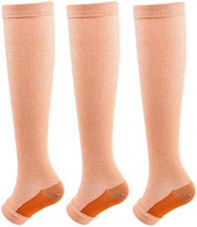 3Pairs Open Toe Toeless Compression Meias para homens Mulheres apoiam a meia