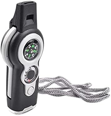 Doubao 7 em 1 emergência de sobrevivência Whistle Compass Lenser lente LED LUZES DE LED