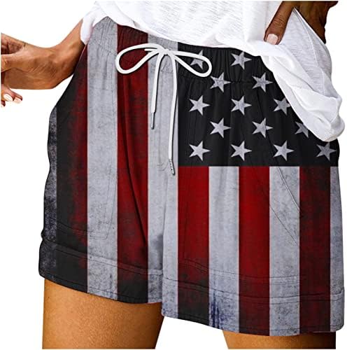 PATRIOTIC PRIMENS Womens Sports shorts soltos de ioga confortável suor curto atlético se encaixa na cintura alta correndo