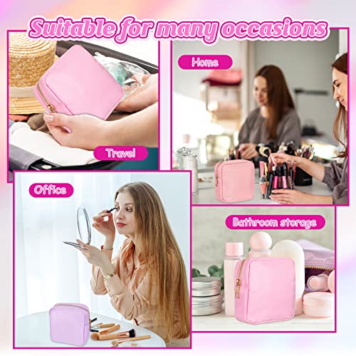 Sweetude 6 PCs Bolsa de maquiagem de nylon Bolsa de bola de produtos de higieness para mulheres, bolsa de cosméticos à prova d'água