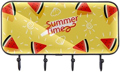 Vioqxi Summer Fruit Watermelon Sunshine Mold Mound Rack com 4 ganchos, ganchos autônomos para pendurar roupas de casaco, chaves, toalhas,