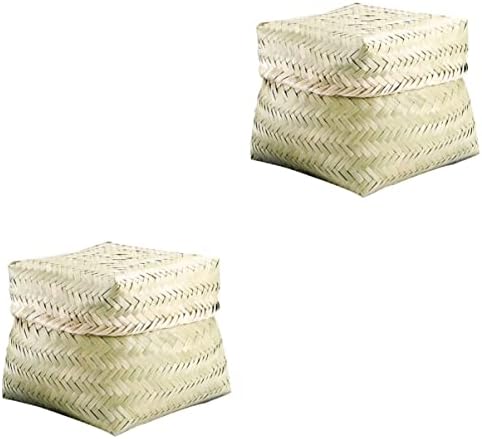 Alipis 2 PCs Storage Snack Towels Recipiente de berçário Capa de pastelaria exibir lanches vintage para tecer lesões de bambu artesanato em casa rasa com lixeira -chave de legumes natural jacinto natural