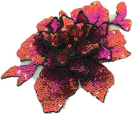 Rosa lantejoulas bordadas de laca bordada de colarinho de laca de laca de decote de corpete de flores de apliques de apliques