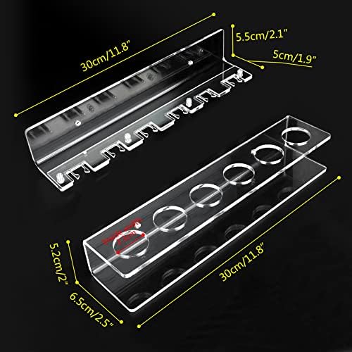 Piscina de piscina rack de parede de parede auto-adesiva rack para bilhar, opcional 2 estilo acrílico piscina stand stand 6 dicas,