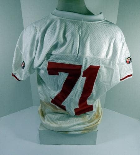 1995 San Francisco 49ers 71 Jogo emitiu White Jersey 52 DP46981 - Jogo da NFL não assinado Jerseys usados