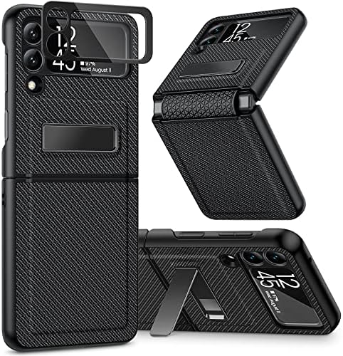 Caka Compatível para Galaxy Z Flip 3 5G Kickstand Case, Z Flip 3 Case com Protetor de Câmera Proteção de Hinge Protection
