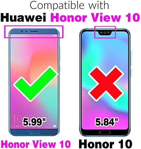 FDCWTSH Compatível com Huawei Honor View 10/V10 Carteira Cague Strap cordão de couro linear suporte de cartolina Acessórios