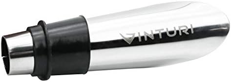 Vinturi remove facilmente as rolhas naturais e sintéticas, apresenta uma bomba de vazamento de abertura de alavanca tradicional e acessórios de vinho de stops, 7 peças, prata