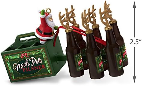 Ornamento de Natal da Hallmark Keetake 2018, datado, a cerveja Reinbeer do Papai Noel