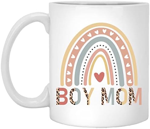 Subin Shop Boy Mom Mom Rainbow Coffee Caneca - Presente para Boy Mom - Presente para New Mom - Presente para Mom of Boys - Presente engraçado de caneca de café para o dia das mães Aniversário de Natal 11oz, branco, caneca -ctfvhefqgk -11oz