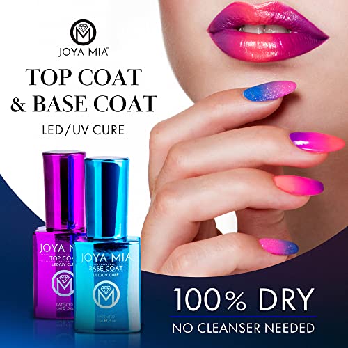 Joya Mia-Base e esmalte de camada superior, conjunto de esmaltes de gel, sem gel de gel com casaco + casaco de base de gel, casacos