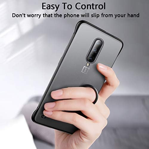 Compatível com o caso OnePlus 7 Pro Case, ASONRL Clear sem moldura Matte PC Hard PC Slim Choque TPU Bumper TPU com capa de anel