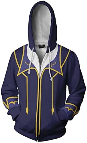 Código WarmTwinl Geass Anime Cosplay Hoodie Zipper unissex Sweetshirts Capel