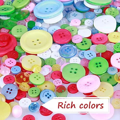 Greentime 600-700 PCs Botões de resina redonda Botões de artesanato para costurar scrapbooking e artesanato diy multicolorido