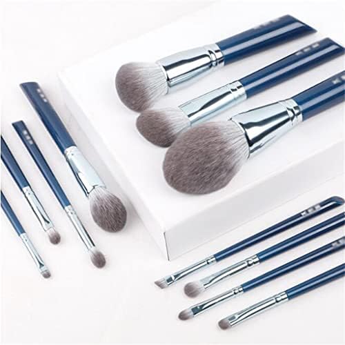 Gppzm The Sky Blue 11pcs pincéis de maquiagem de fibra super macia Definir canetas de qualidade e cosméticos de qualidade (cor: a, tamanho