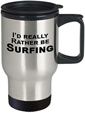 Presentes relacionados ao surf, coisas legais de surf, cesta de presentes de surfista - eu prefiro estar surfando caneca de viagem