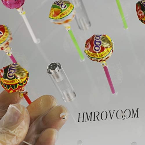 HMROVOOM 16 BUROS ROUNTE ACRYLIC LOLLIPOP STAND, STAND DO POP BOLO, suporte de Lollipop de acrílico transparente