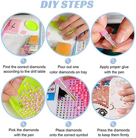 Jurirenpt Diamond Painting Kits para adultos, Diamond Art Kit, Kit de pintura de diamantes 5D Round Full Round para decoração de