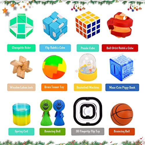 Fidget Christmas Countdown Calendário-Advent Calendário 2022 Para crianças-24 dias surpresa o Natal reutilizável boxida de boxe