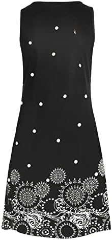 Vestidos Fragarn para mulheres Casual Verão Floral Tank Dress sem mangas Hollow Out Logo Beach curto mini