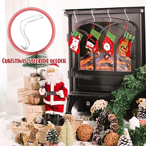 Jetec Christmas Stocking Suitores de acrílico Cabides de meia para cabos de meias transparentes de Mantel