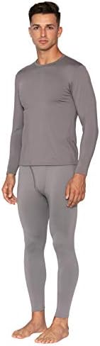 Bodtek Long Rouphe Mens Set - Long John Thermal Underwear para homens Camada base forrada de lã - Pijama de cima e inferior