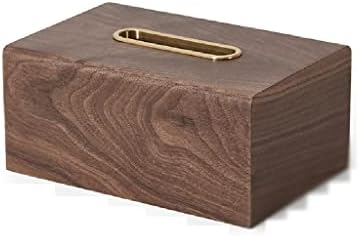 Dingzz Wooden Tissue Box Decoração de Brass Sala de Living Desktop Paper Box Home Decoration Ornaments