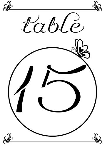 Papel de caligrafia decorativa Número da mesa Diy Craft folhas foscas Mesa de festas de casamento Decoração 1-50 Números 4 x 6 polegadas