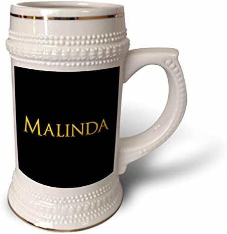 3drose malinda nome de mulher comum na América. Amarelo em preto. - 22 onças de caneca