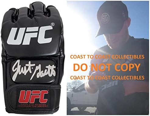 Justin Gaethje UFC Champion assinou o UFC Glove MMA CoA Prova exata autografada