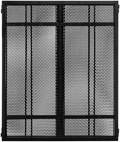 Mygift 3 painéis de aço de aço de metal preto na tela Spark Guard