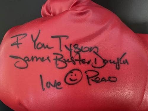 James Buster Douglas assinou o Everlast Boxing Glove Tyson Insc PSA/DNA autografado - luvas de boxe autografadas