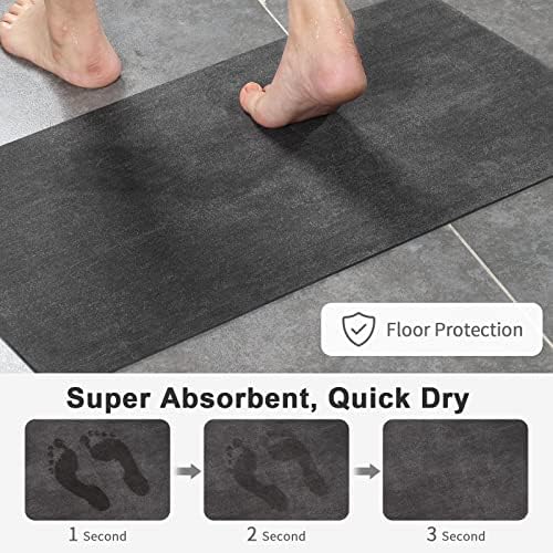 Stiio grande tapete de tapete de banho 17x35 polegadas, tapetes de banho super absorventes, tapete rápido de banheiro seco, não deslizamento,