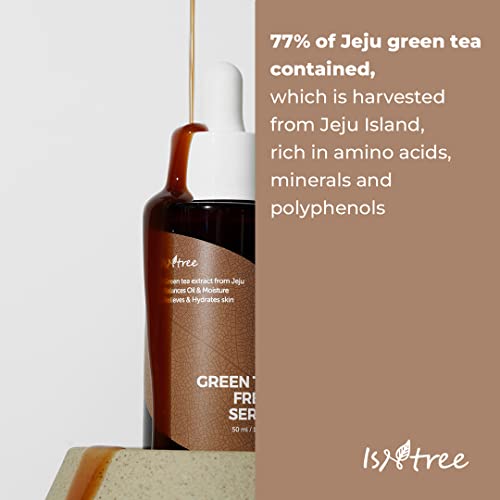Isntree Green Tea Serum fresco 50ml 1,69 fl.oz | Extrato de chá verde de Jeju | Equilíbrio Oil e umidade | Alivia e hidrata a pele
