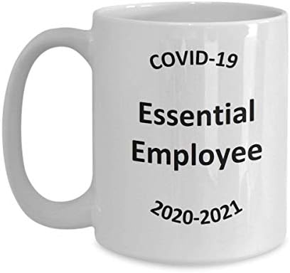 Covid -19 Caneca de café -Covid -19 Funcionário essencial 2020-2021 -Presente para colega de trabalho