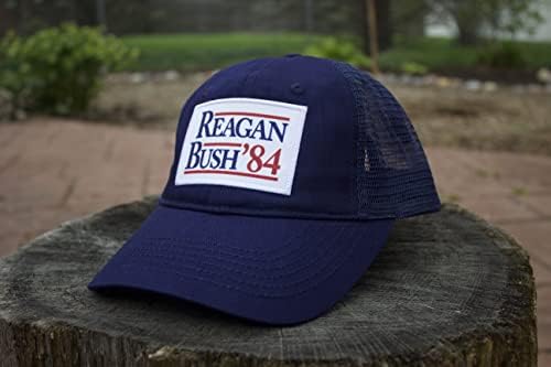 Urban Ridge Reagan Bush '84 Navy Blue Hat com adesivo sublimado