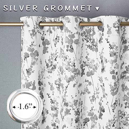 KGORGE BOHO Blackout Cortains Grande tratamento de janela Privacidade cortinas isolantes térmicas para crianças cortinas da sala de quarto adolescentes, 1 par, W 52 x L 95 polegadas, cinza e branco