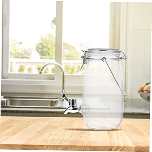 Luxshiny 1pc Glass de suco de vidro garrafa de água garrafas de vidro de vidro de metal com tampas para recipientes para geladeira
