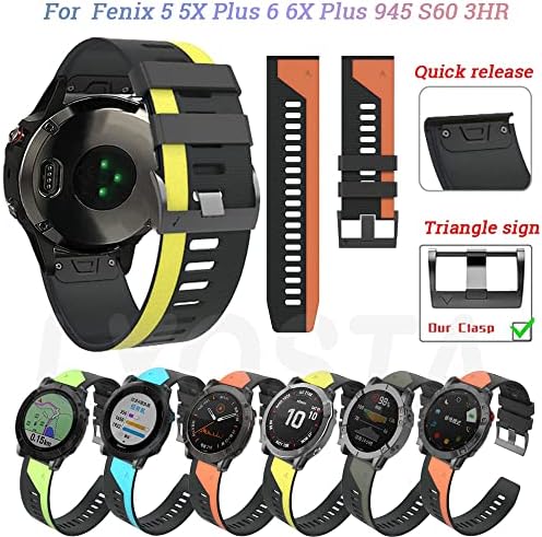 Schik 26 22mm Wick Fit Watch Band para Garmin Fenix ​​6x 6 Pro 5x 5 Plus 3 HR 935 Enduro Straps Silicone EasyFit Raple